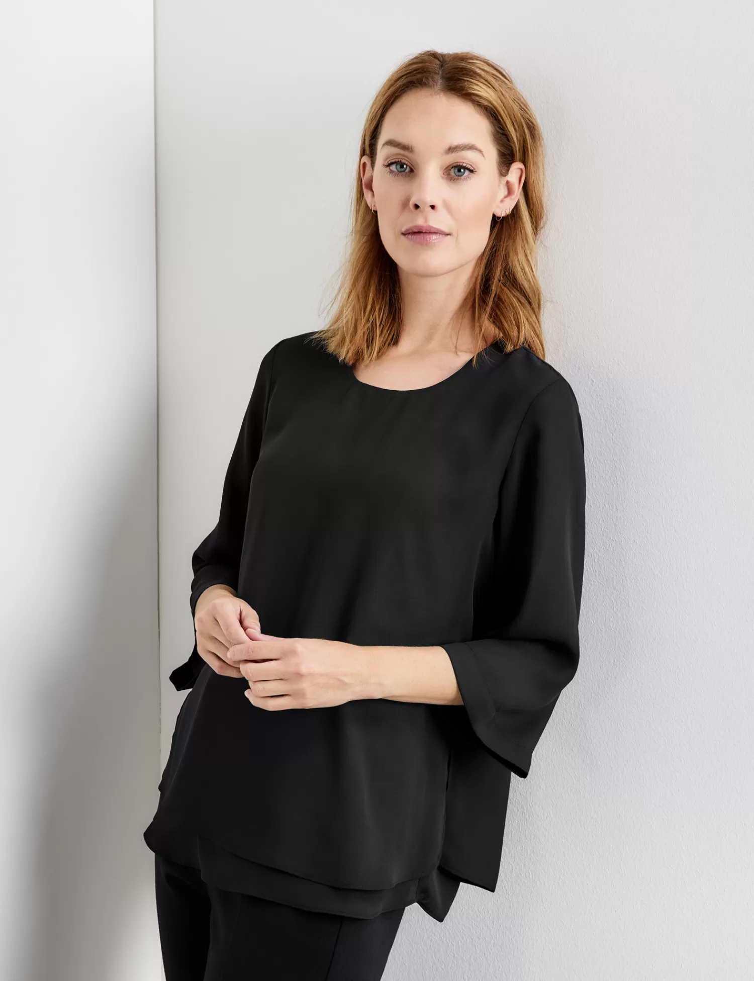 Outlet 3/4 Arm Bluse Im Lagenlook Damen Tuniken