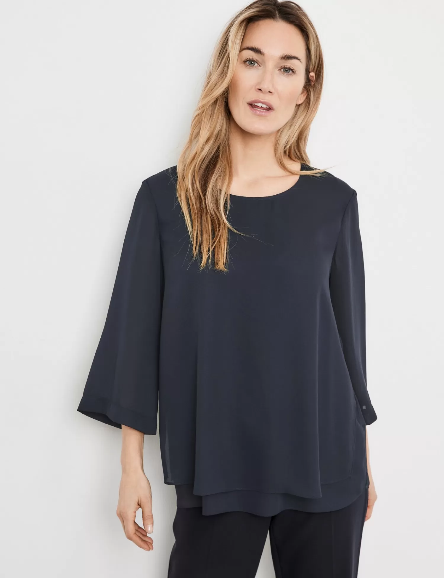 Clearance 3/4 Arm Bluse Im Lagenlook Damen Tuniken