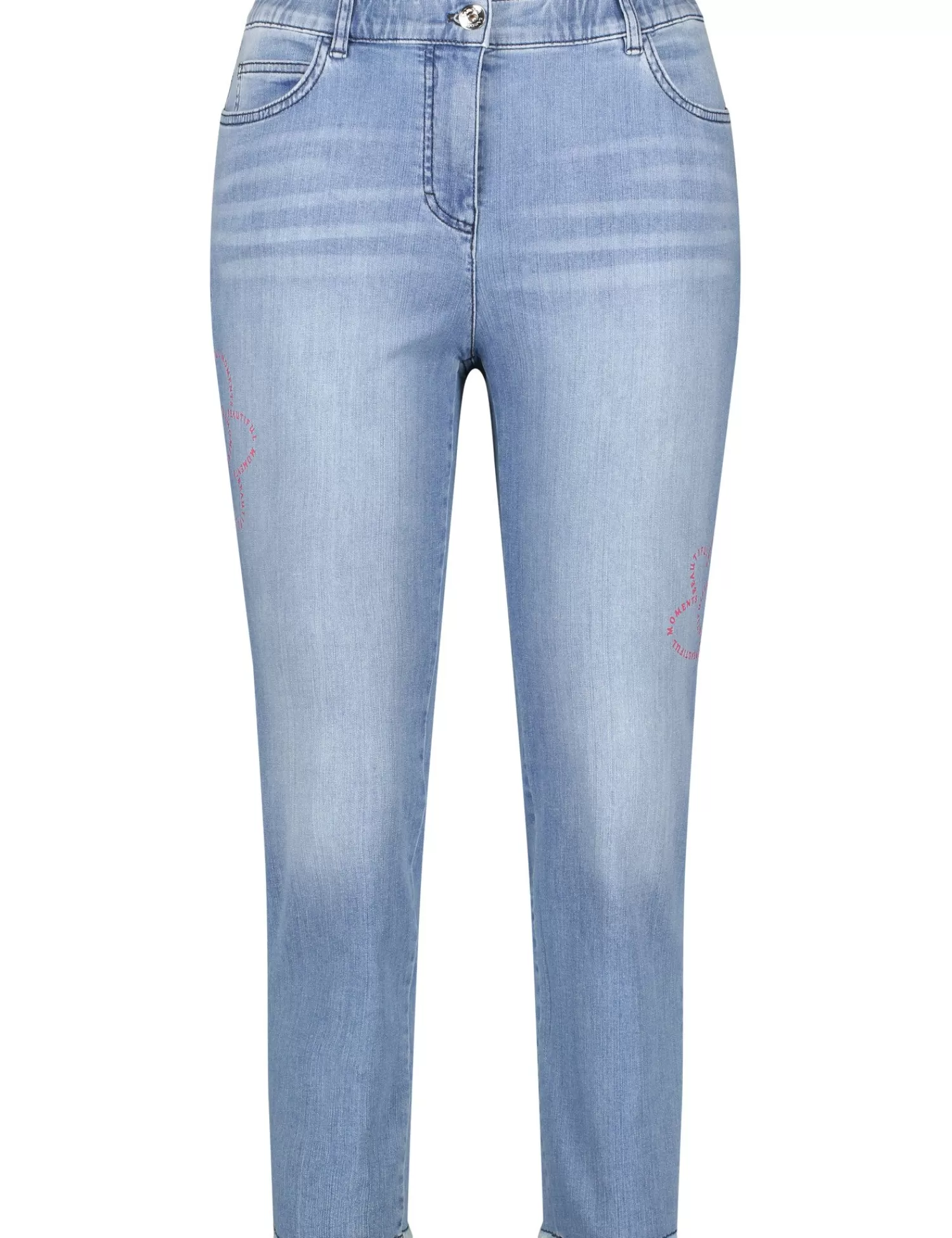 Flash Sale 7/8 Jeans Mit Platzierten Bluten-Prints Betty Damen Jeans