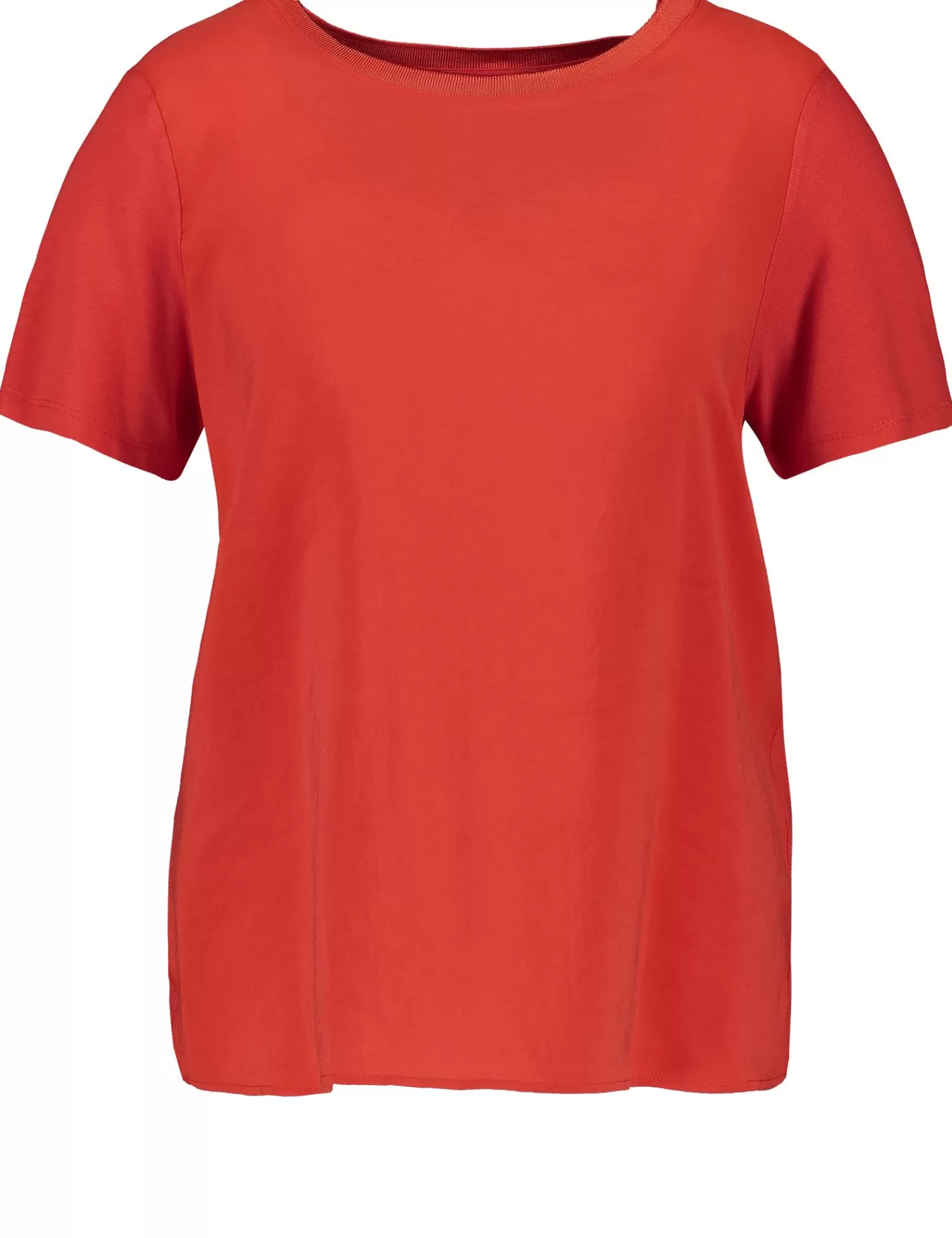 Online Basic T-Shirt Mit Material-Patch Damen T-Shirts