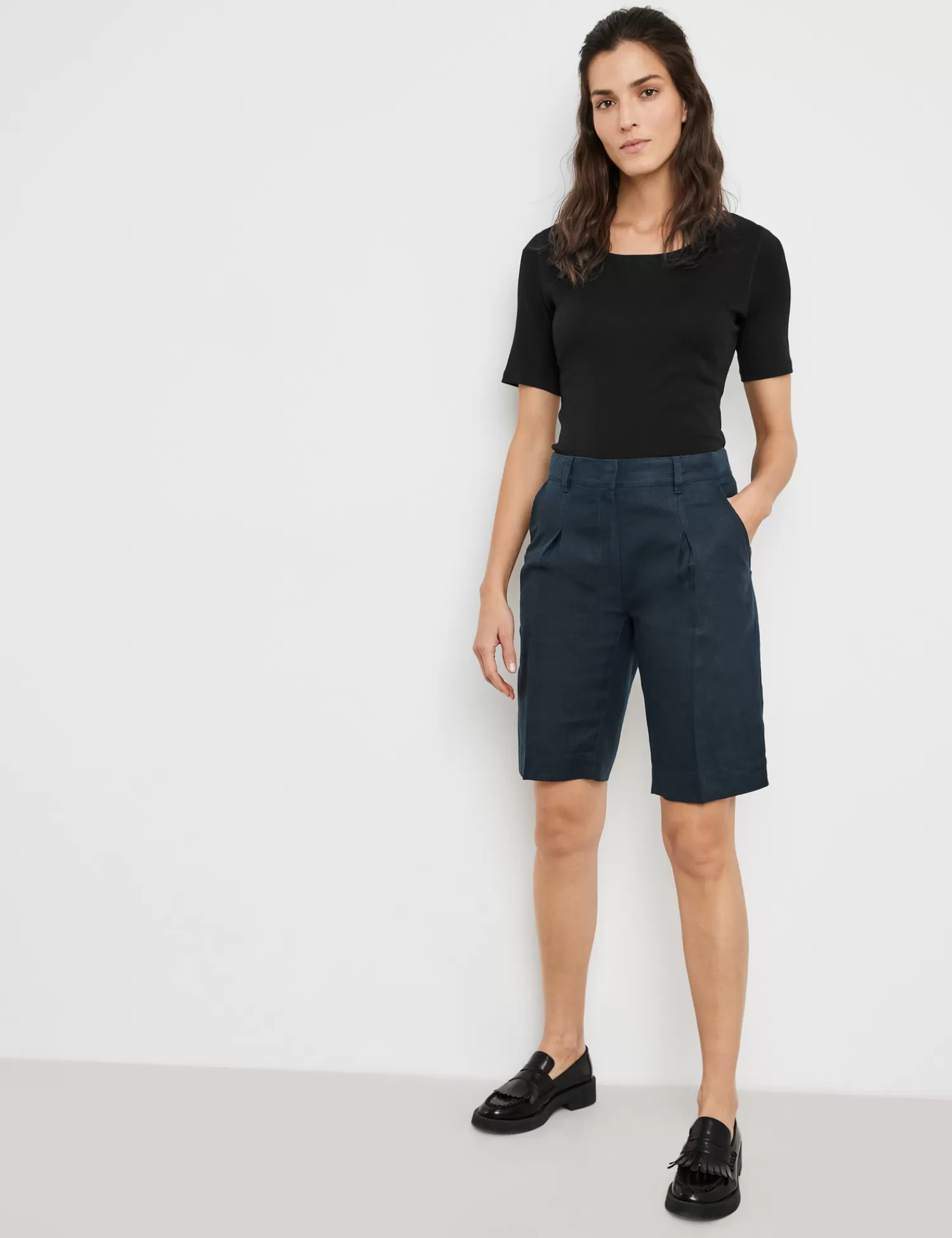 Discount Bermuda Aus Reinem Leinen Damen Shorts / Bermudas