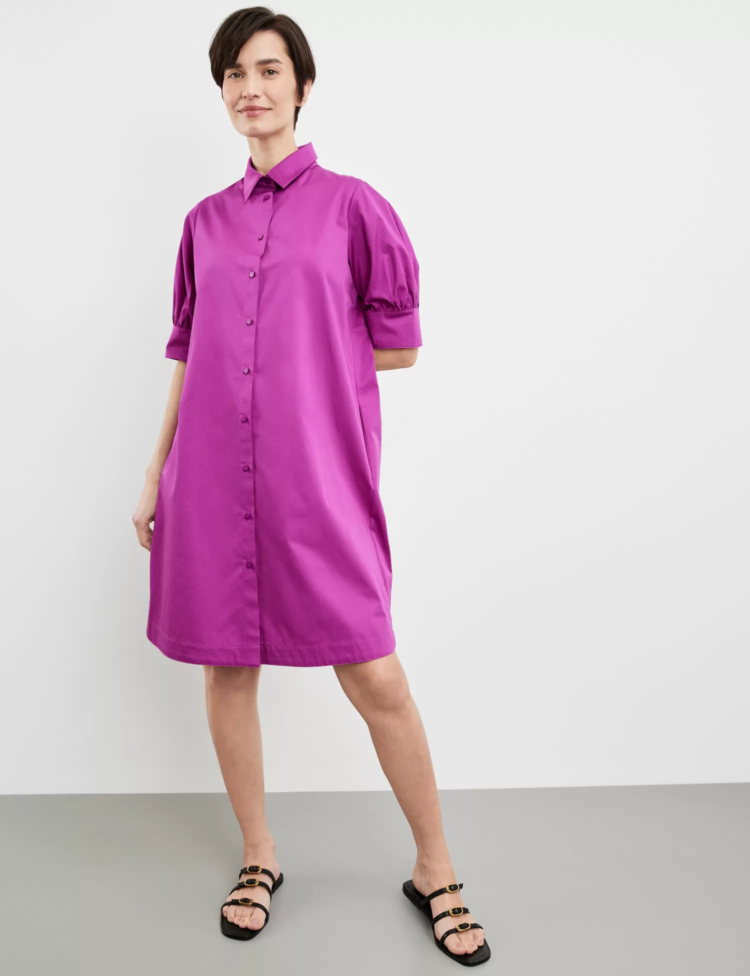 New Blusenkleid Mit Kellerfalte Damen Sommerkleider