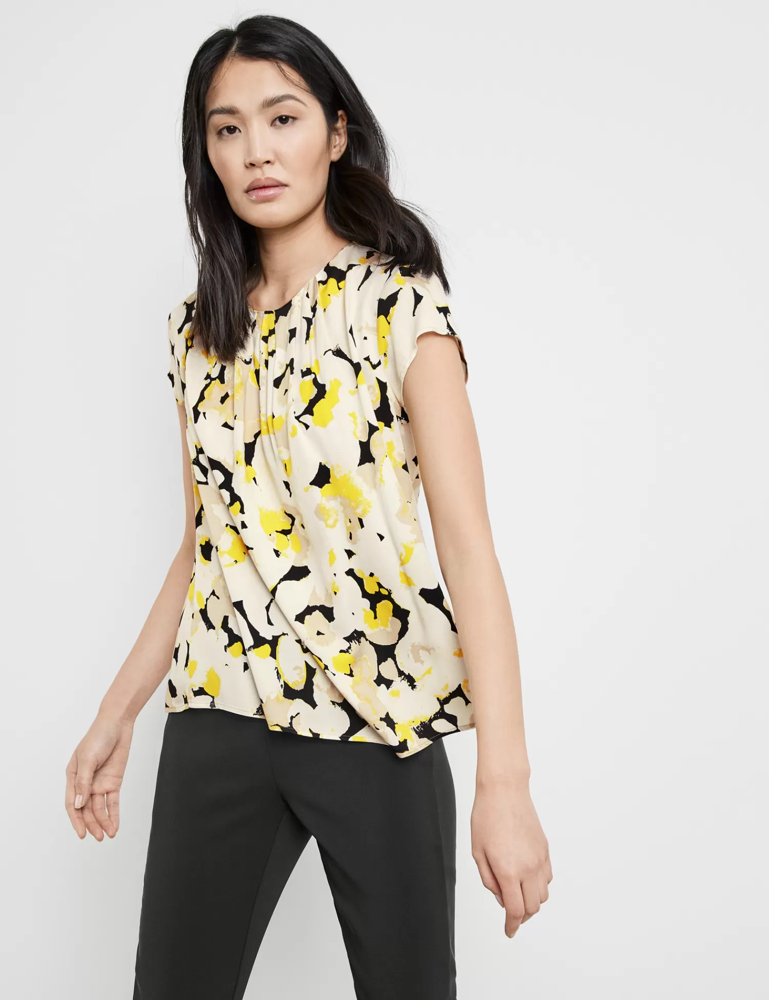 Outlet Blusenshirt Mit Allover-Print Damen Blusenshirts