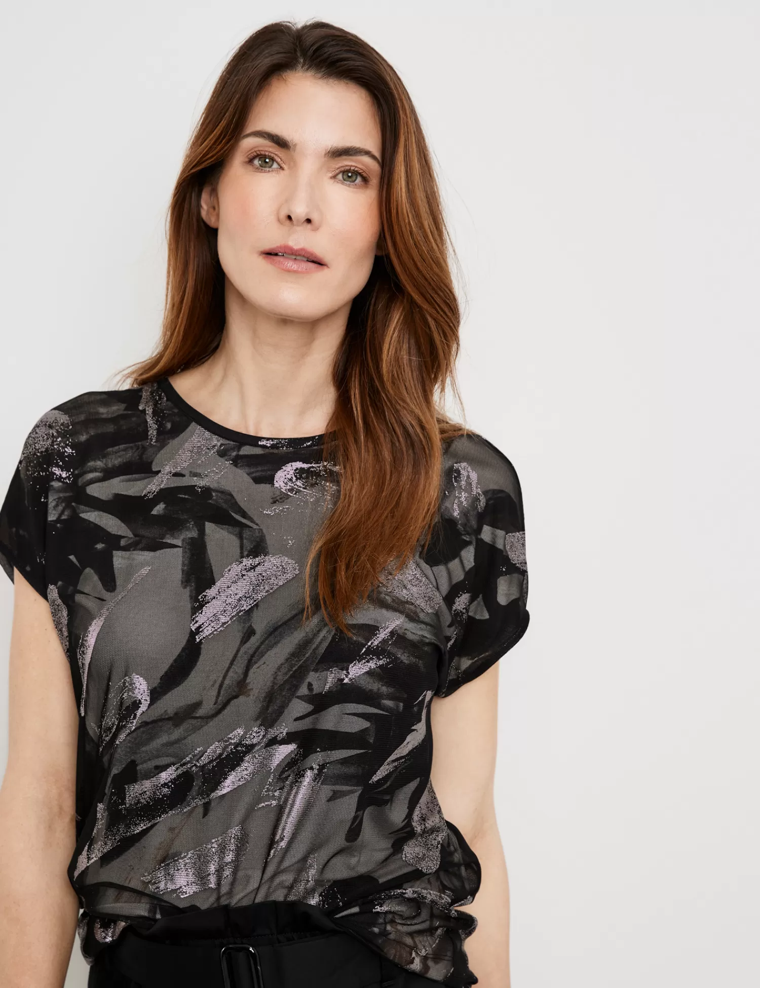 Best Sale Blusenshirt Mit Mesh-Besatz Damen Blusenshirts