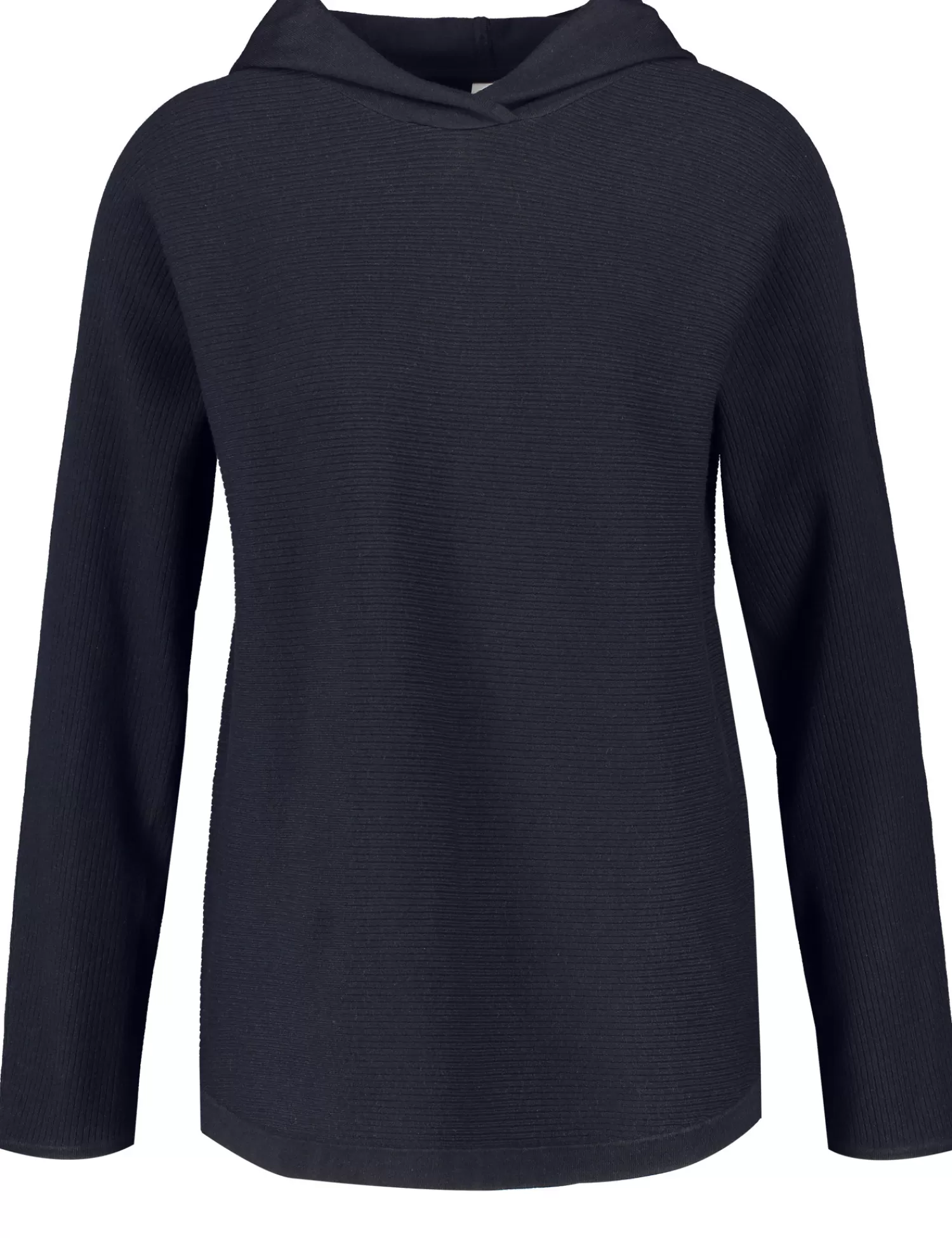 Sale Fein Gerippter Pullover Mit Kapuze Damen Pullover