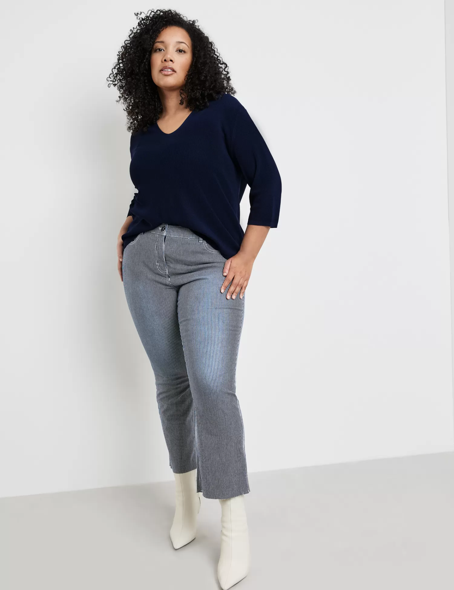 Outlet Gestreifte 7/8 Jeans Betty Jeans Damen Jeans