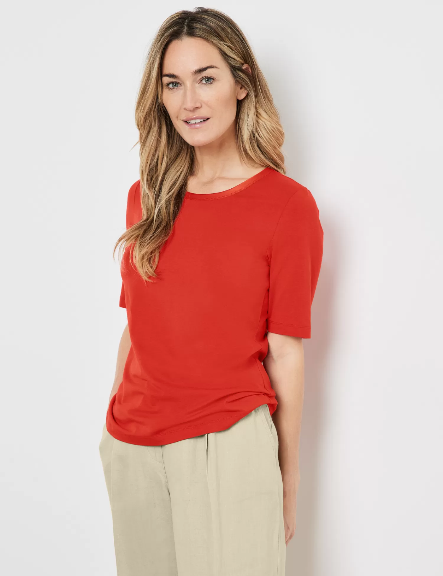 Flash Sale Halbarmshirt Mit Satin-Detail Damen T-Shirts