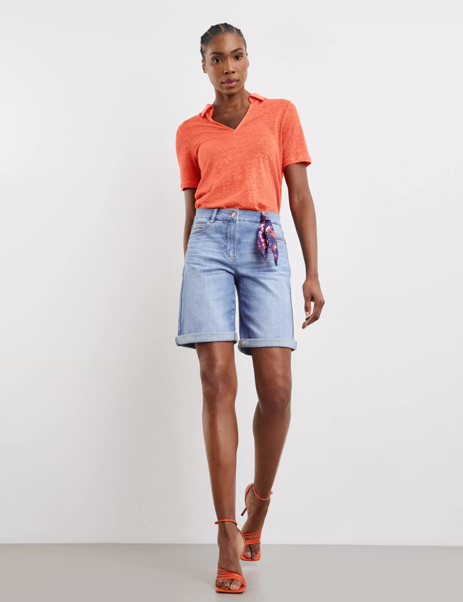 Best Jeansshorts Mit Ziertuch Damen Shorts / Bermudas