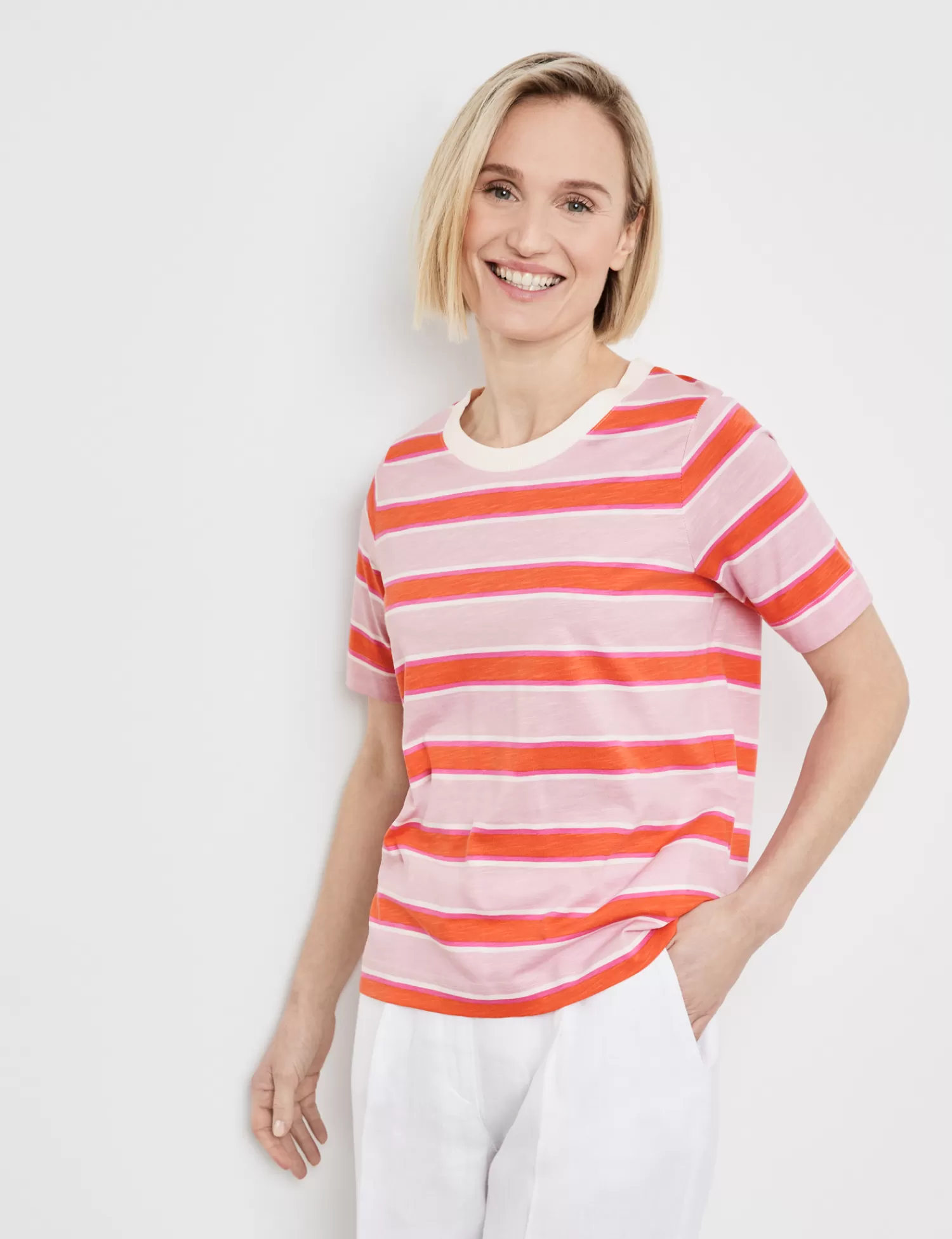 Discount Kurzarmshirt Mit Blockstreifen Damen T-Shirts