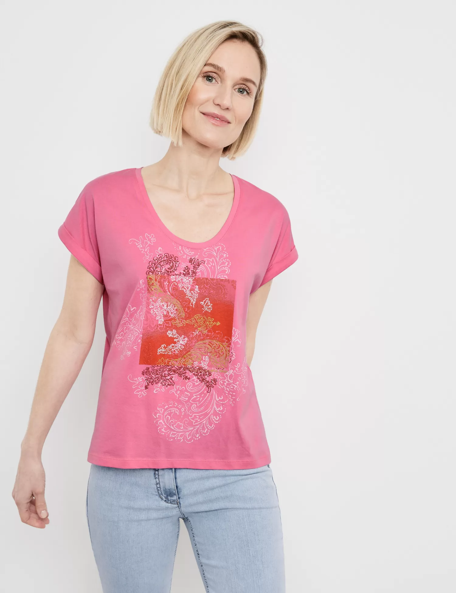 Fashion Kurzarmshirt Mit Frontprint Damen T-Shirts