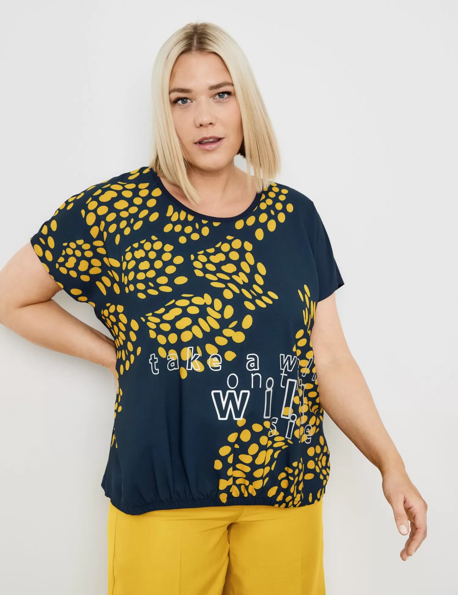 Cheap Kurzarmshirt Mit Material-Mix Damen Blusenshirts