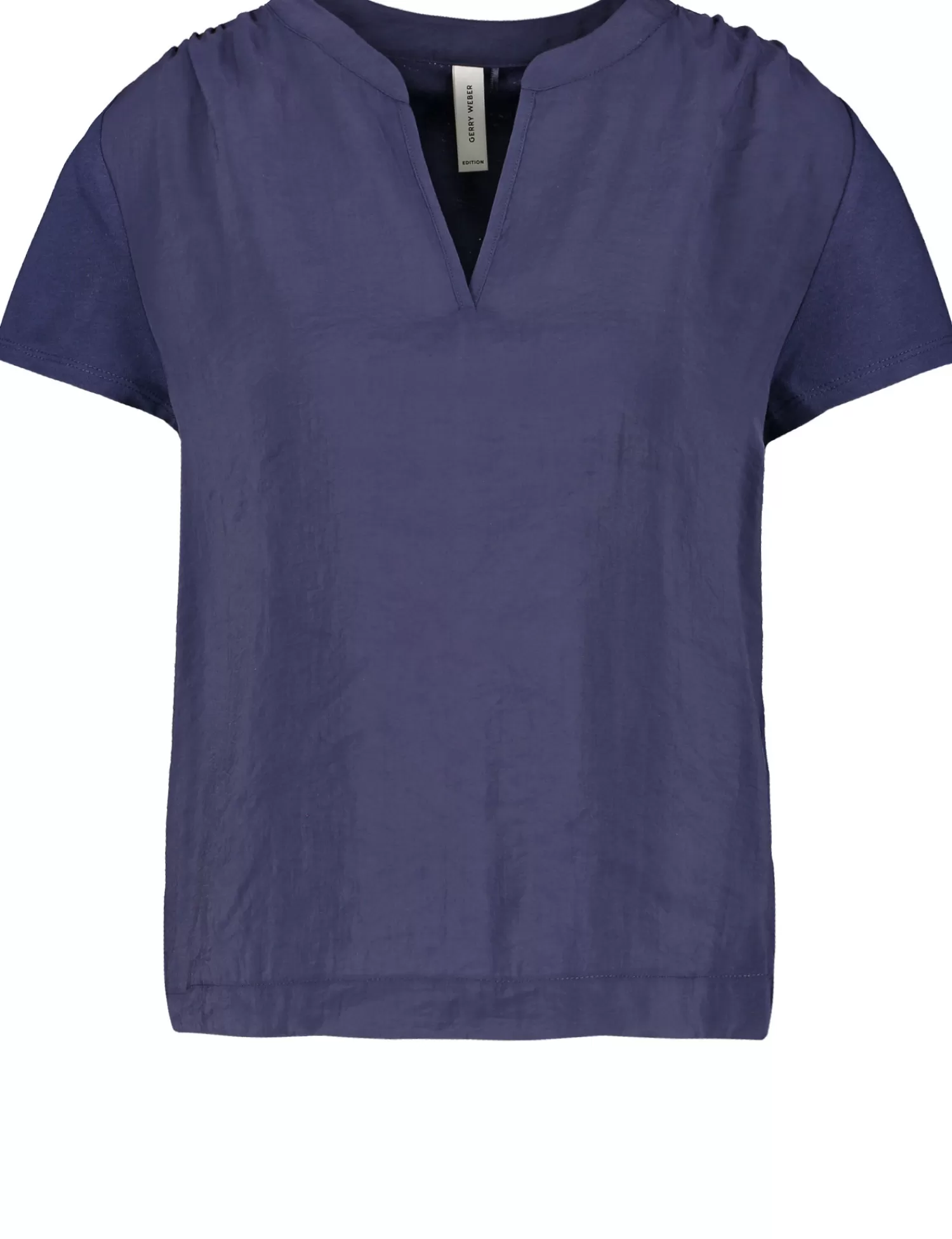 Outlet Kurzarmshirt Mit Material-Patch Damen Blusenshirts