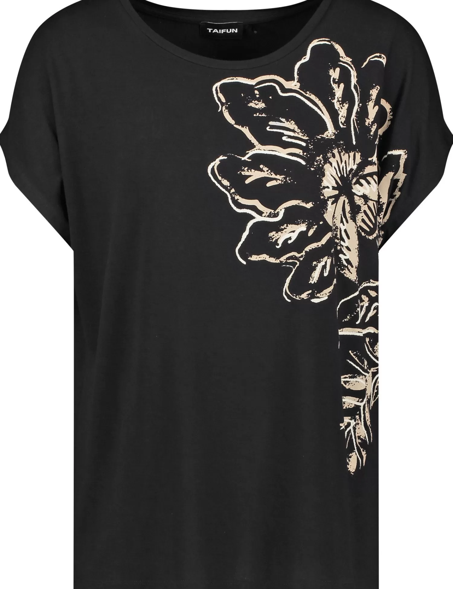 Sale Kurzarmshirt Mit Platziertem Blumen-Print Damen T-Shirts