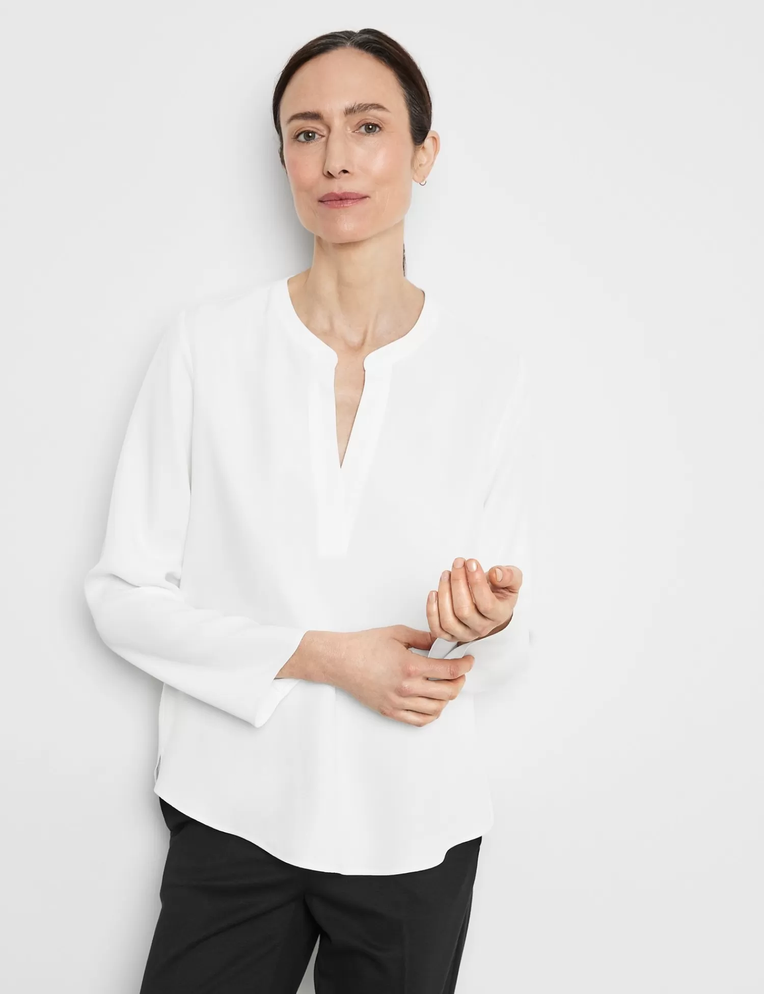 Fashion Langarmbluse Aus Viskose Damen Blusenshirts