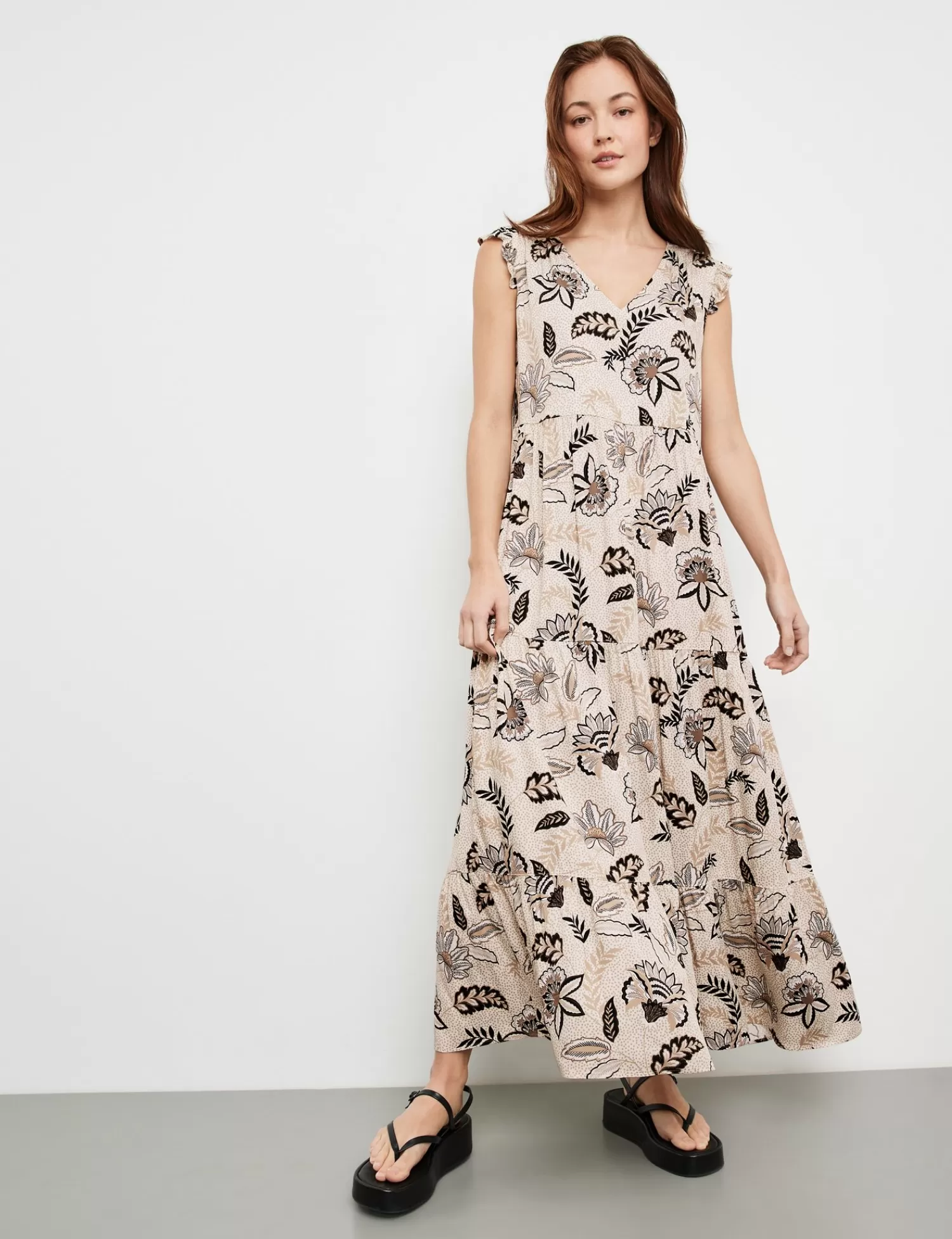 Cheap Langes Sommerkleid Mit Blumen-Dessin Damen Sommerkleider