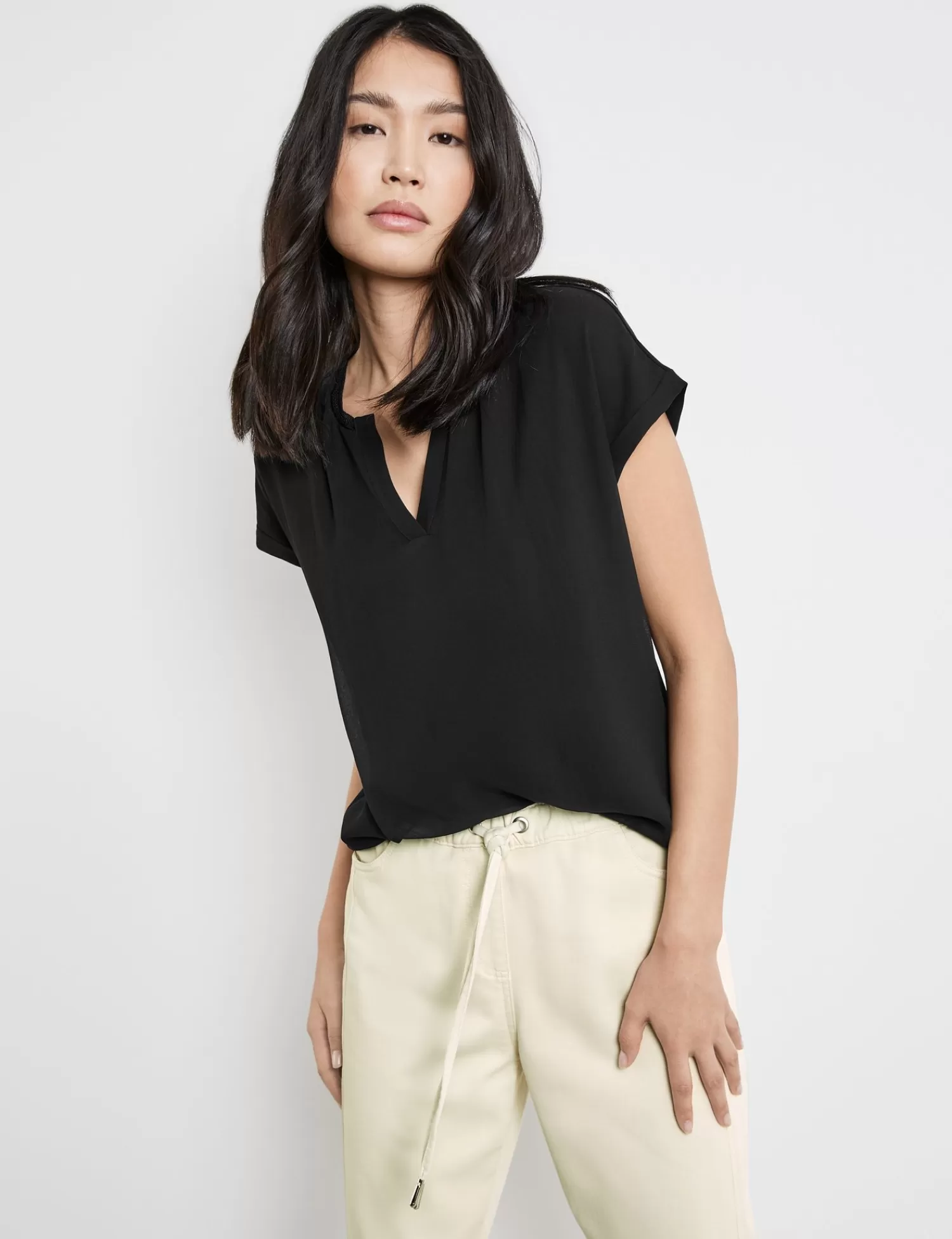 Cheap Legeres Shirt Mit Offenem Rundhalsausschnitt Damen T-Shirts