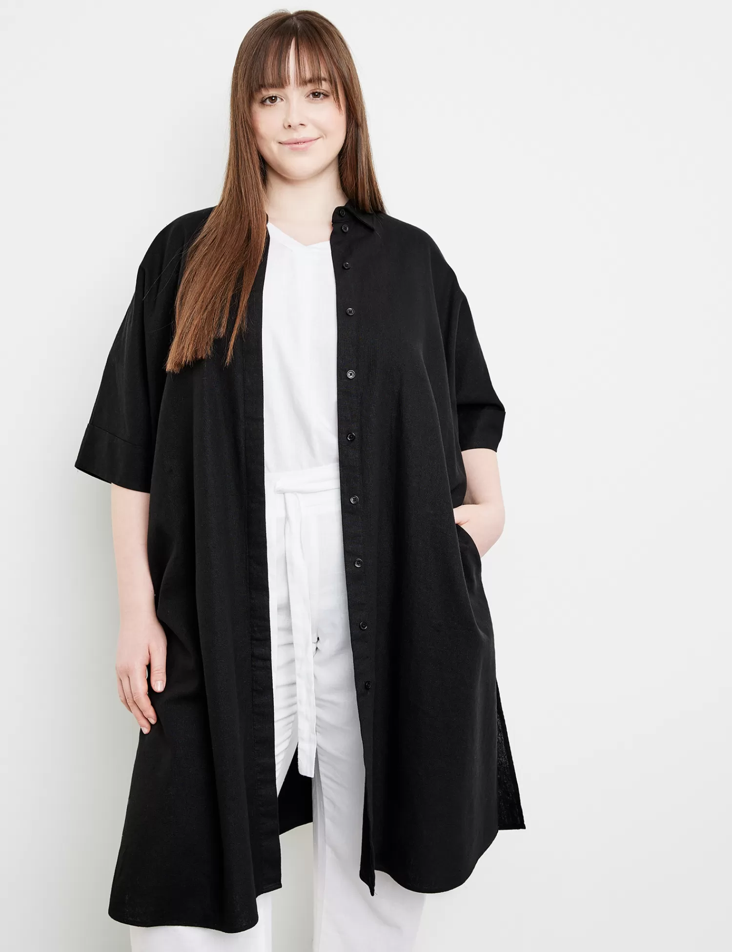 Shop Longjacke/Kleid Aus Leinen-Mix Damen Sommerkleider