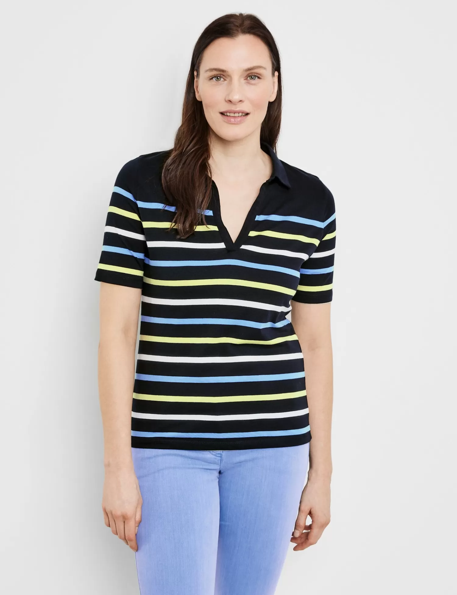 Clearance Poloshirt Mit Ringeldessin Damen Halbarmshirts