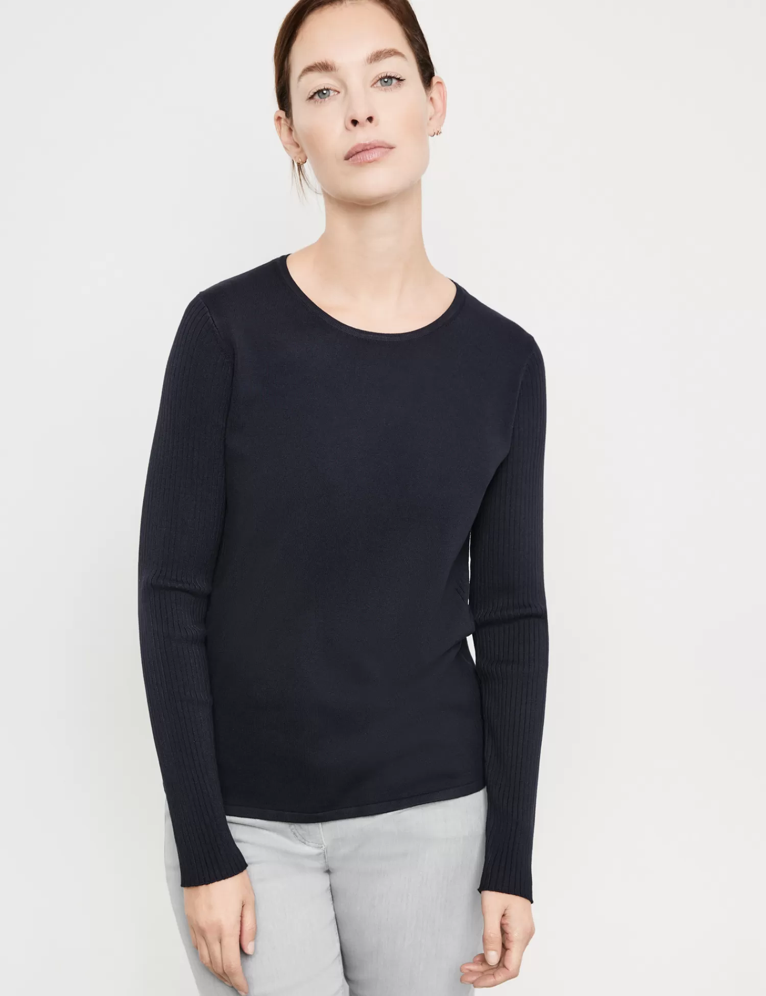 Outlet Pullover Mit Strick-Mix Damen Pullover