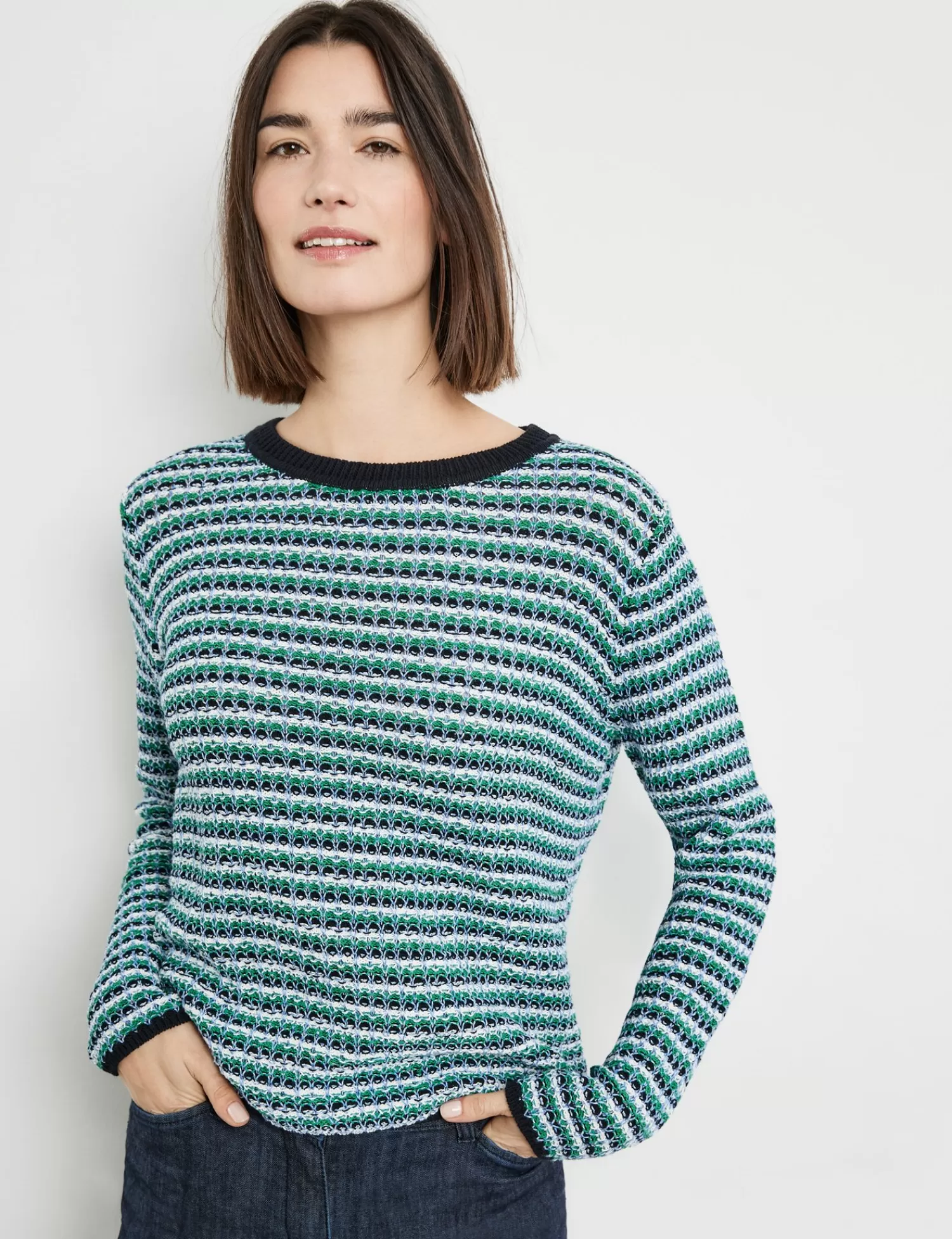 New Pullover Mit Strukturstrick Damen Pullover