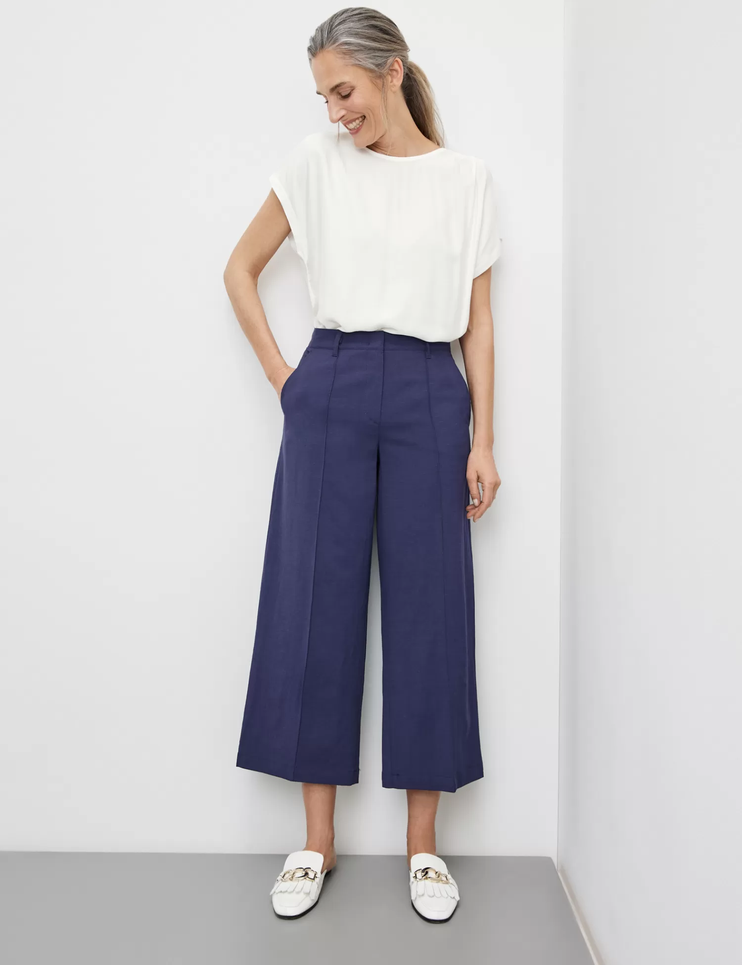 Sale Schicke Culotte Mit Bindegurtel Damen Elegante Hosen