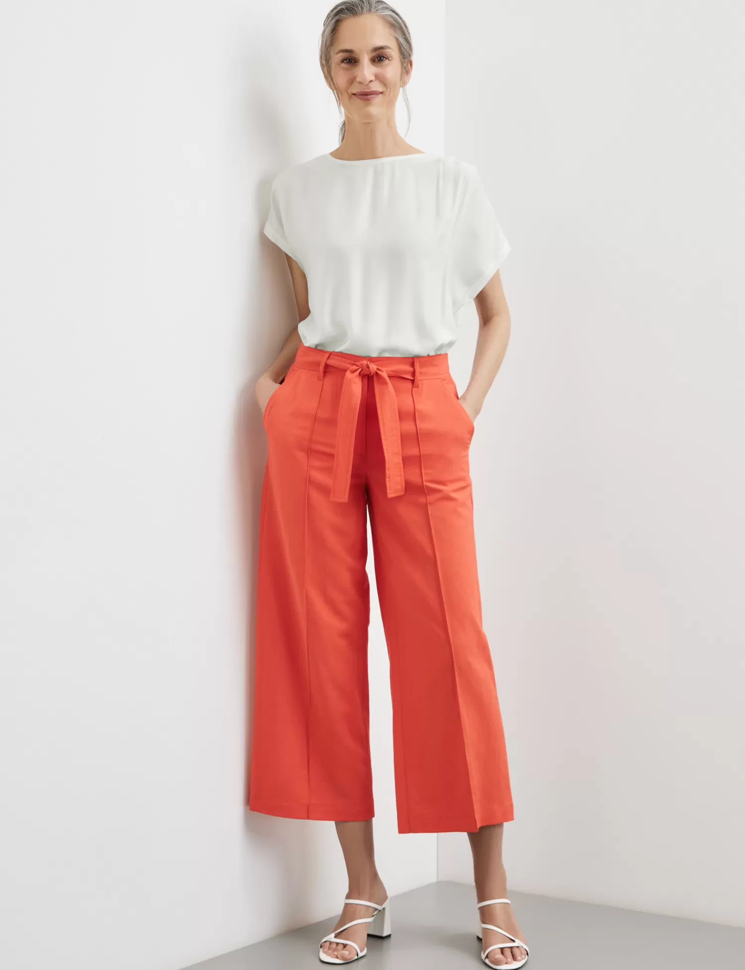 Shop Schicke Culotte Mit Bindegurtel Damen Elegante Hosen