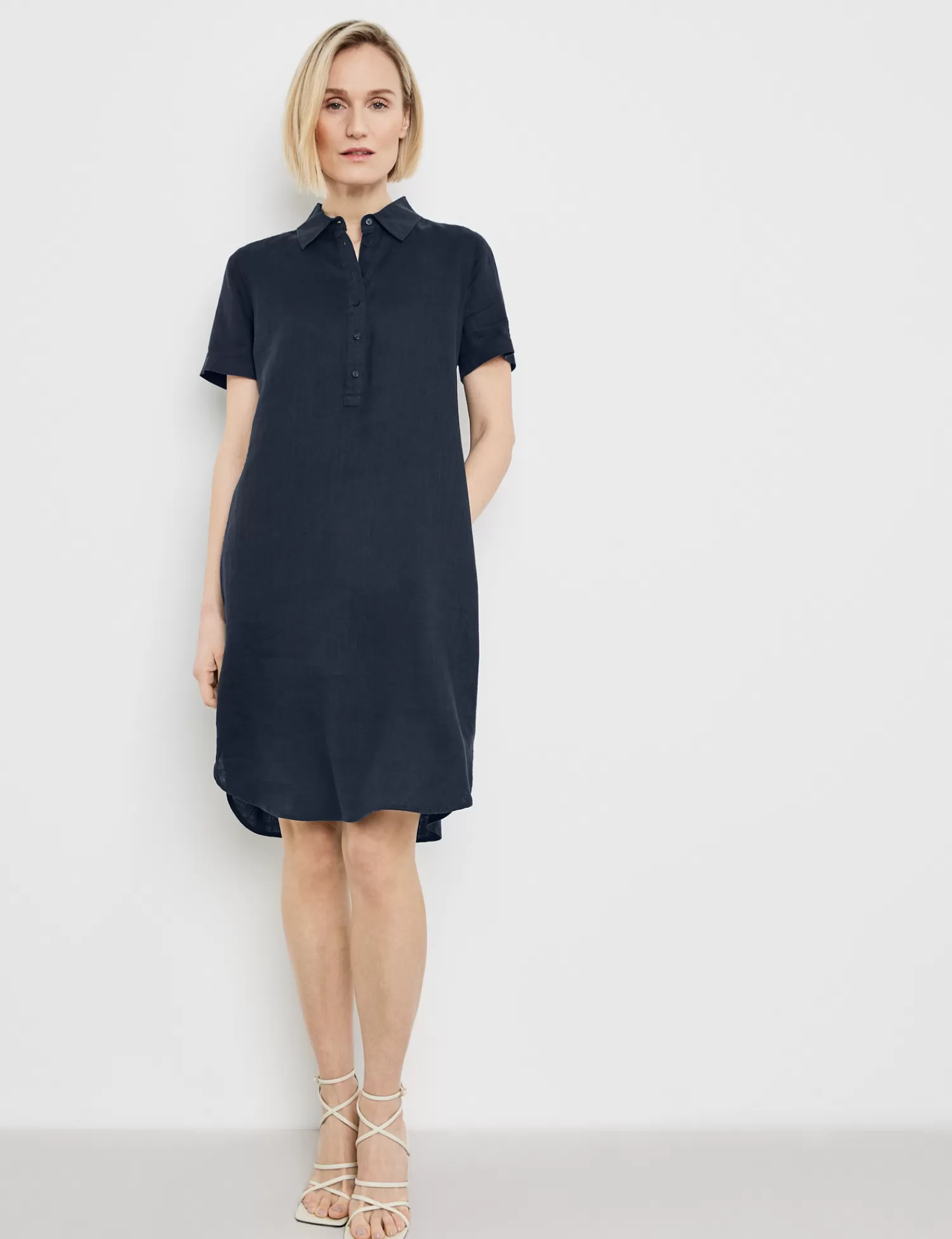 Cheap Shirtkleid Aus Leinen Damen Sommerkleider