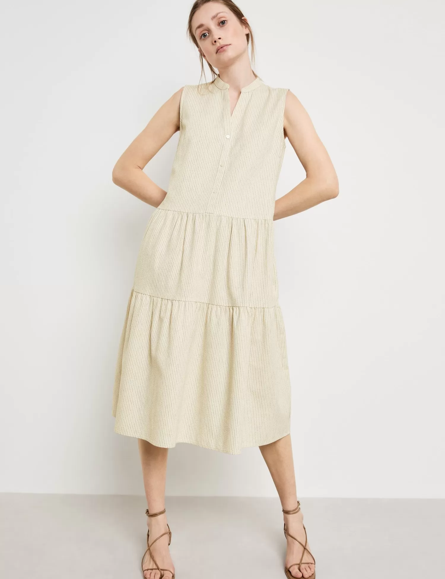 Store Sommerkleid Aus Baumwoll-Leinen-Mix Damen Sommerkleider