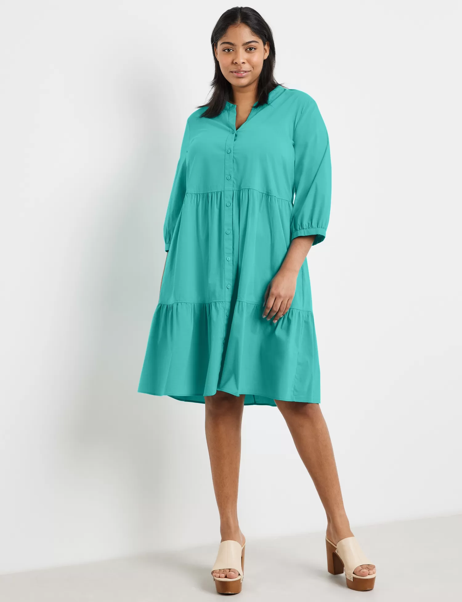 Store Stufenkleid Aus Nachhaltigem Baumwoll-Mix Damen Sommerkleider