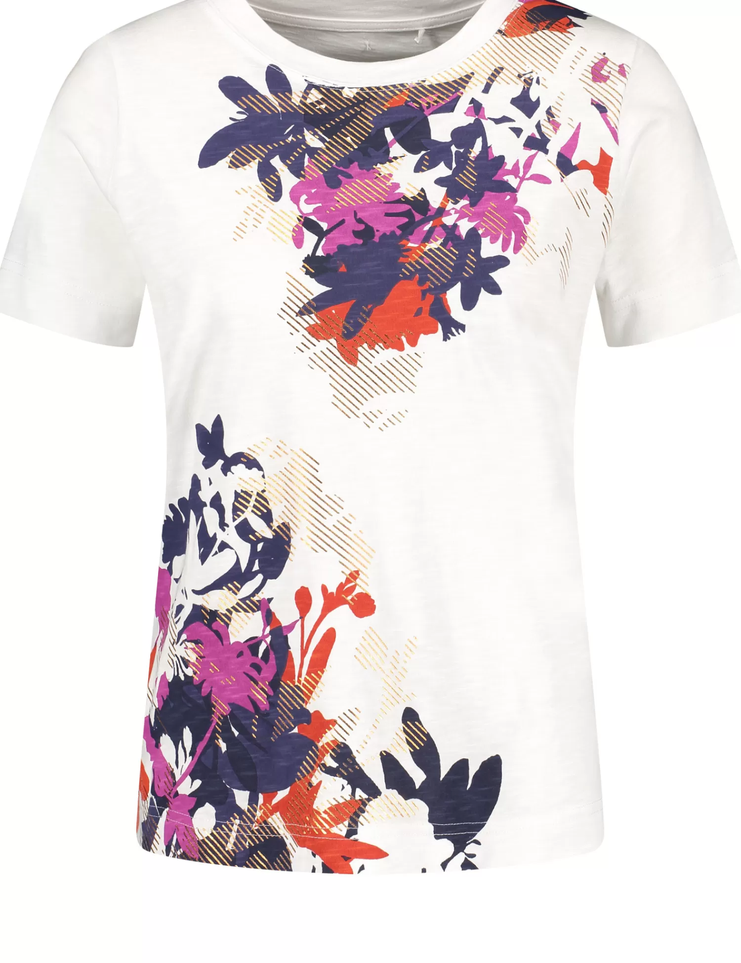 Online T-Shirt Mit Floralem Frontprint Damen T-Shirts